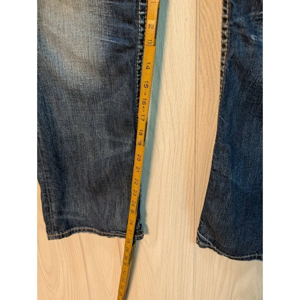 Silver Jeans Men 32x30 Craig Bootcut Blue Medium Wash Thick Stitch Grunge Y2K - Picture 11 of 11